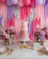 Whimsical "Butterfly Magic" Fringe Backdrop - Fairy Tale Bridal Shower Decor