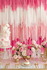 "Last Rodeo" Disco Cowgirl Fringe Backdrop - Pink, Cow Print & Silver Bachelorette Decor