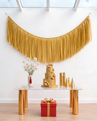 Elegant Amber Gold Single-Layer Fringe Garland Banner