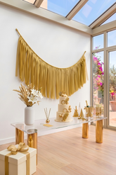 Elegant Amber Gold Single-Layer Fringe Garland Banner