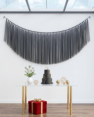 Elegant Black Single-Layer Fringe Garland Banner