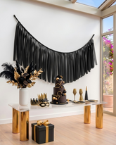Elegant Black Single-Layer Fringe Garland Banner