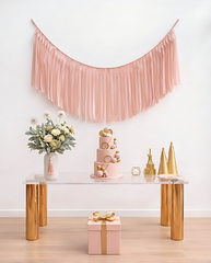 Elegant Blush Single-Layer Fringe Garland Banner