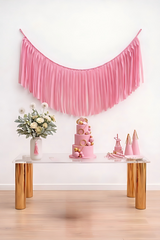 Elegant Bubblegum Single-Layer Fringe Garland Banner