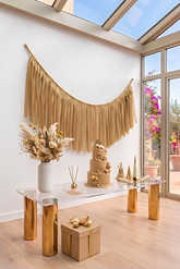 Elegant Camel Single-Layer Fringe Garland Banner