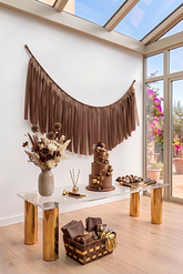 Elegant Chocolate Single-Layer Fringe Garland Banner