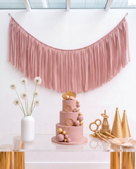 Elegant Dusty Rose Single-Layer Fringe Garland Banner