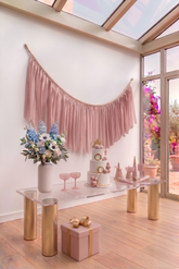 Elegant Dusty Rose Single-Layer Fringe Garland Banner