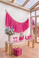 Elegant Hot Pink Single-Layer Fringe Garland Banner