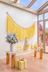 Elegant Light Yellow Single-Layer Fringe Garland Banner