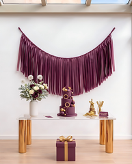 Elegant Plum Single-Layer Fringe Garland Banner
