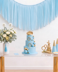 Elegant Powder Blue Single-Layer Fringe Garland Banner