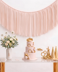 Elegant Quiet Pink Single-Layer Fringe Garland Banner