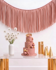Elegant Rose Brown Single-Layer Fringe Garland Banner