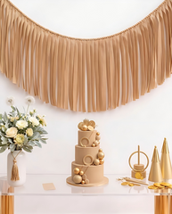 Elegant Tan Single-Layer Fringe Garland Banner