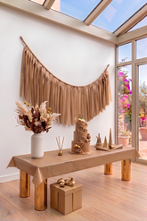 Elegant Tan Single-Layer Fringe Garland Banner