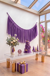 Elegant Amethyst Single-Layer Fringe Garland Banner