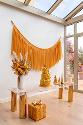 Elegant Goldenrod Single-Layer Fringe Garland Banner