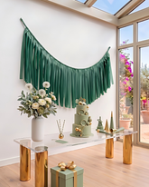 Elegant Hunter Green Single-Layer Fringe Garland Banner