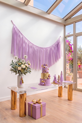 Elegant Lavender Single-Layer Fringe Garland Banner