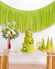 Elegant Lime Green Single-Layer Fringe Garland Banner