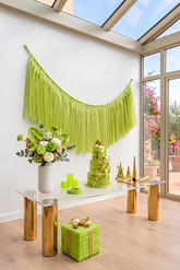 Elegant Lime Green Single-Layer Fringe Garland Banner