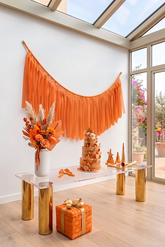 Elegant Orange Single-Layer Fringe Garland Banner