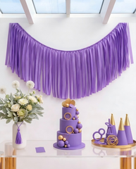 Elegant Purple Single-Layer Fringe Garland Banner