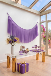 Elegant Purple Single-Layer Fringe Garland Banner