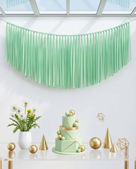 Elegant Tender Green Single-Layer Fringe Garland Banner
