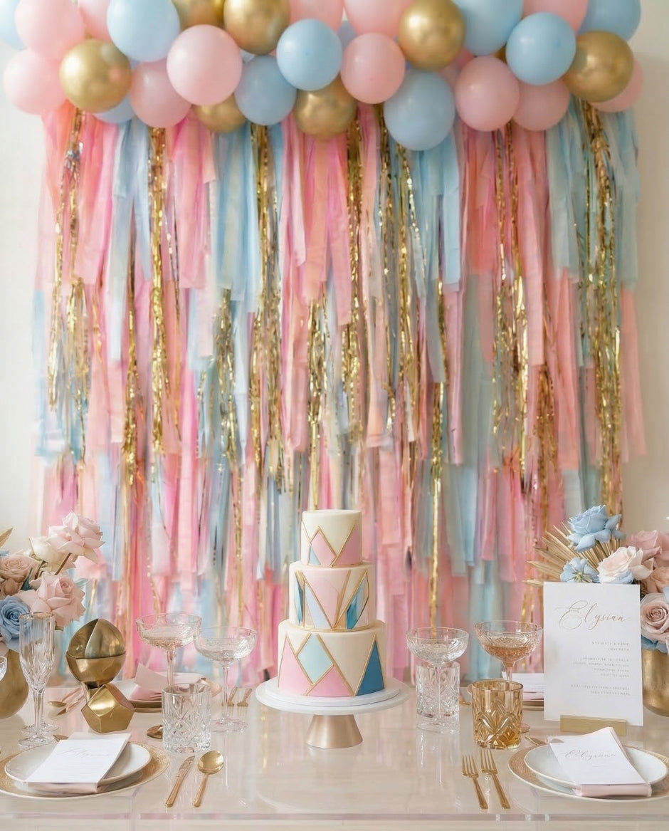 Red, White & Boom Rectangle Fringe Backdrop