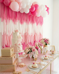 "Last Rodeo" Disco Cowgirl Fringe Backdrop - Pink, Cow Print & Silver Bachelorette Decor