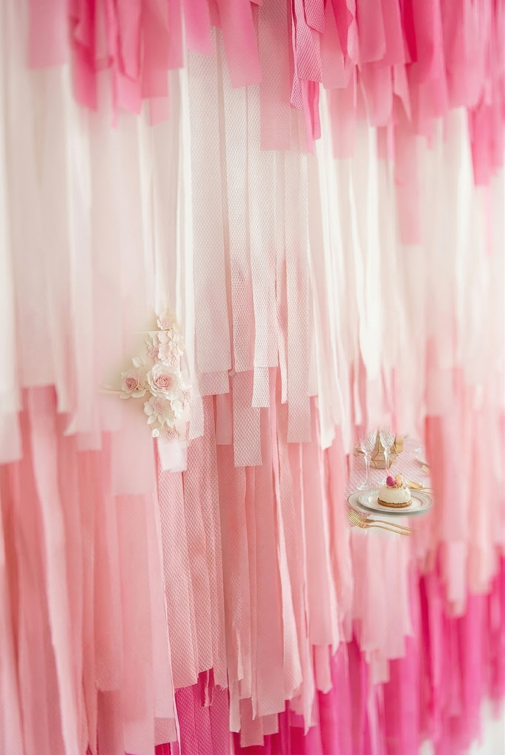 "Last Rodeo" Disco Cowgirl Fringe Backdrop - Pink, Cow Print & Silver Bachelorette Decor
