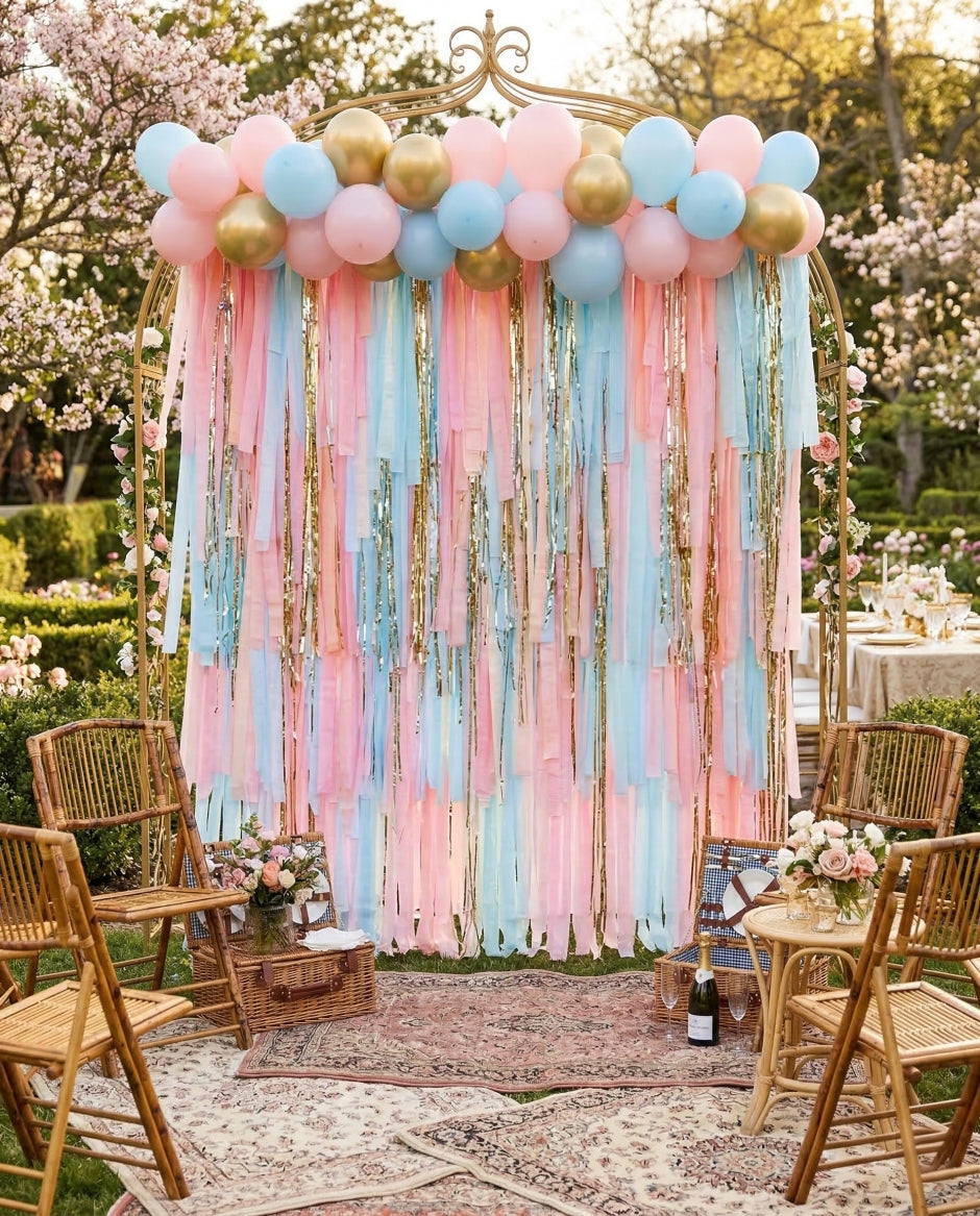 Red, White & Boom Rectangle Fringe Backdrop