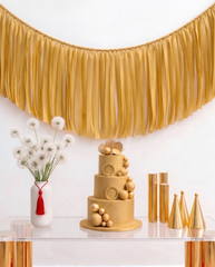 Elegant Amber Gold Single-Layer Fringe Garland Banner