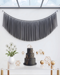 Elegant Black Single-Layer Fringe Garland Banner