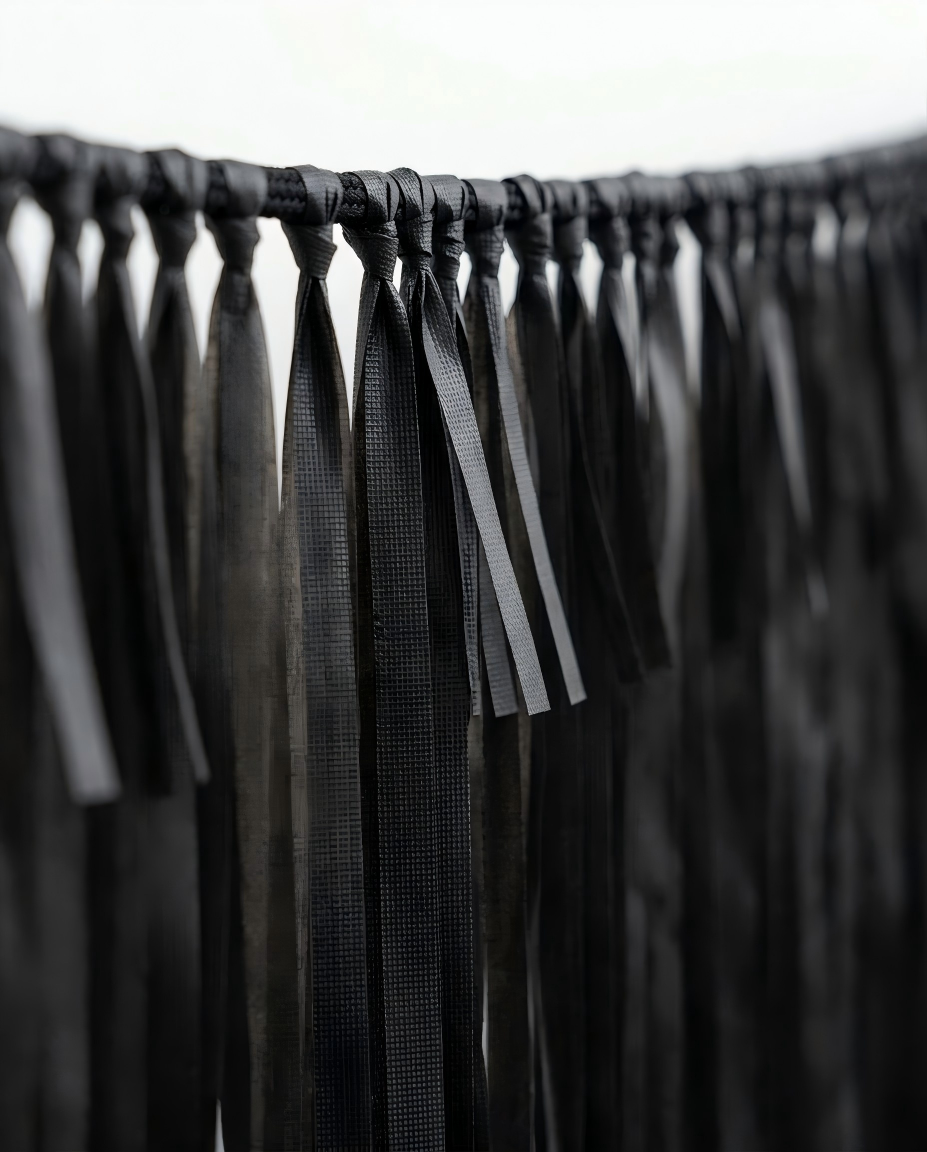 Elegant Black Single-Layer Fringe Garland Banner