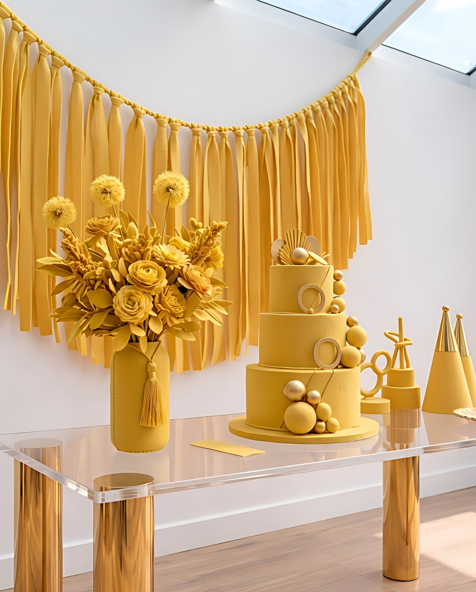 Elegant Buttercup Single-Layer Fringe Garland Banner