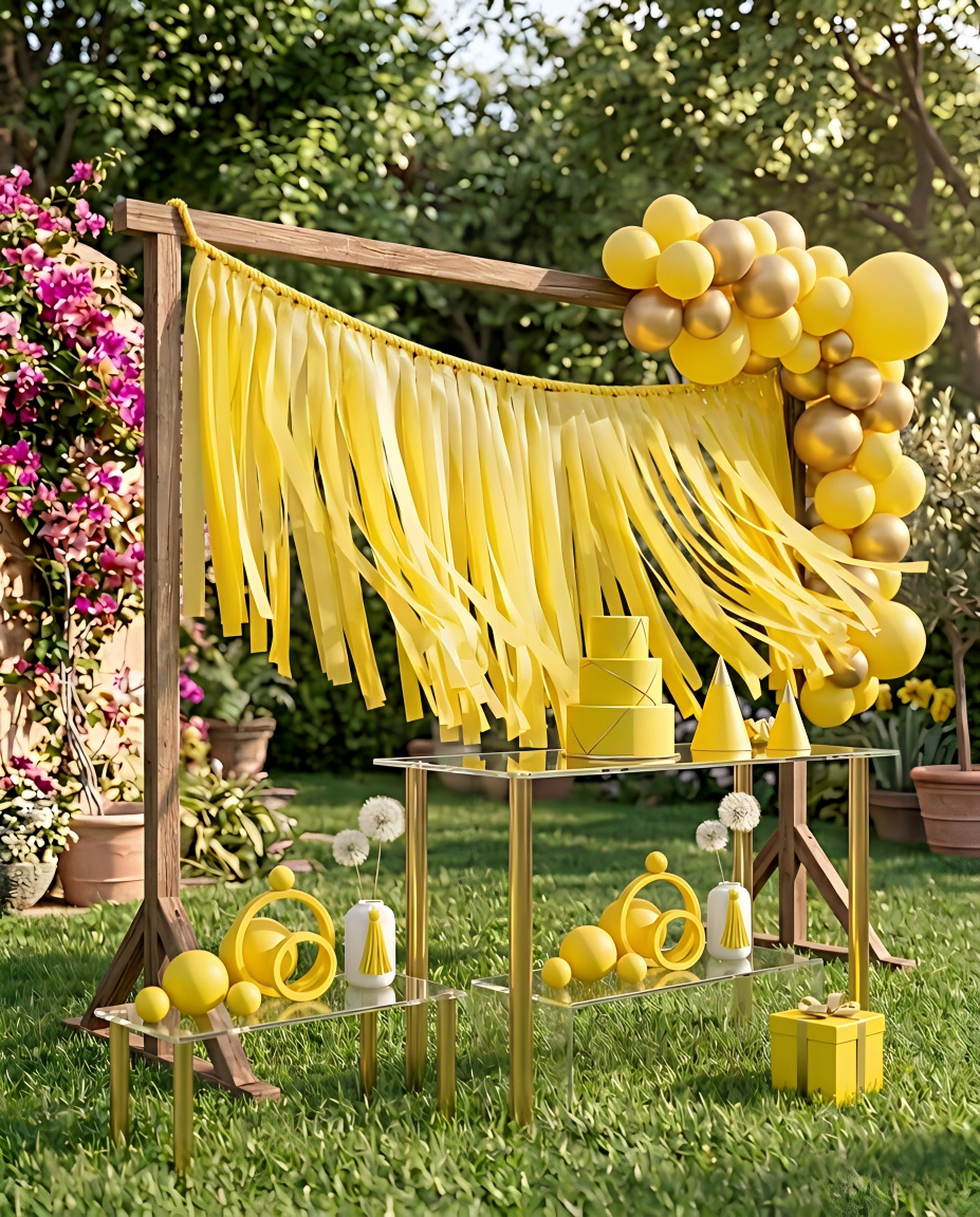 Elegant Buttercup Single-Layer Fringe Garland Banner