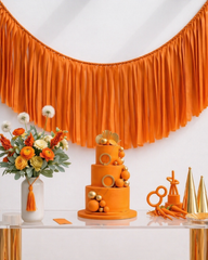 Elegant Burnt Orange Single-Layer Fringe Garland Banner