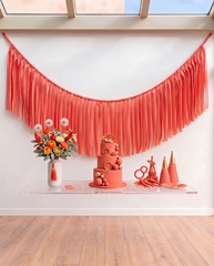 Elegant Coral Single-Layer Fringe Garland Banner