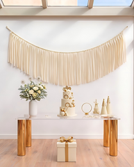 Elegant Cream Single-Layer Fringe Garland Banner