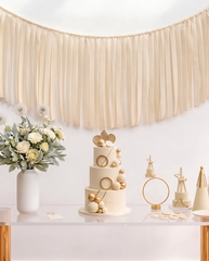 Elegant Cream Single-Layer Fringe Garland Banner