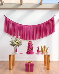 Elegant Fuchsia Single-Layer Fringe Garland Banner