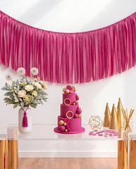 Elegant Fuchsia Single-Layer Fringe Garland Banner