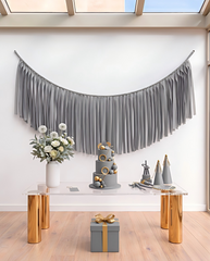 Elegant Gary Single-Layer Fringe Garland Banner