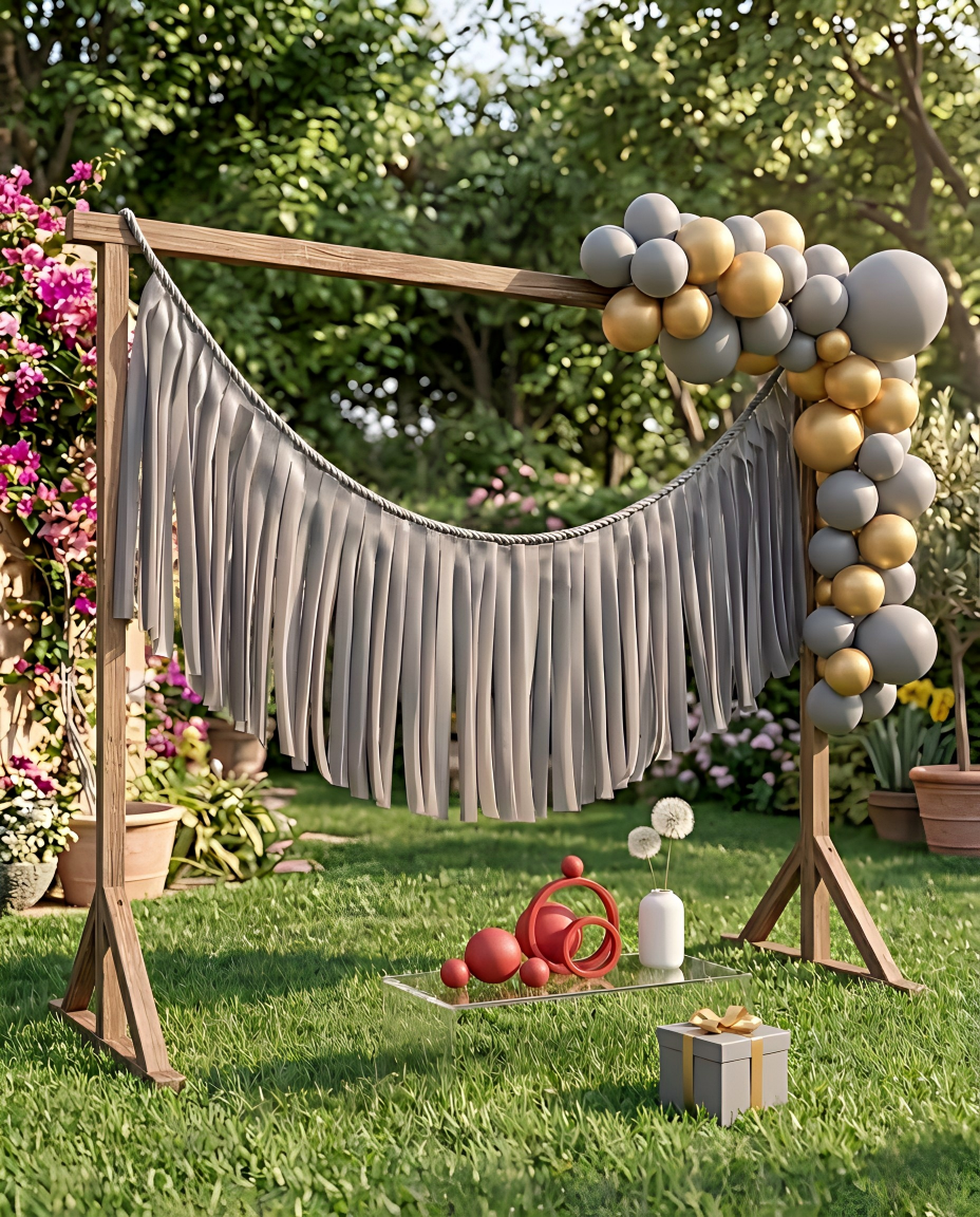 Elegant Gary Single-Layer Fringe Garland Banner
