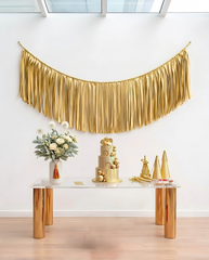 Elegant Gold Single-Layer Fringe Garland Banner