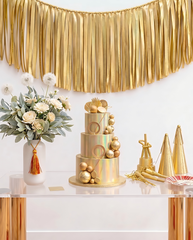 Elegant Gold Single-Layer Fringe Garland Banner