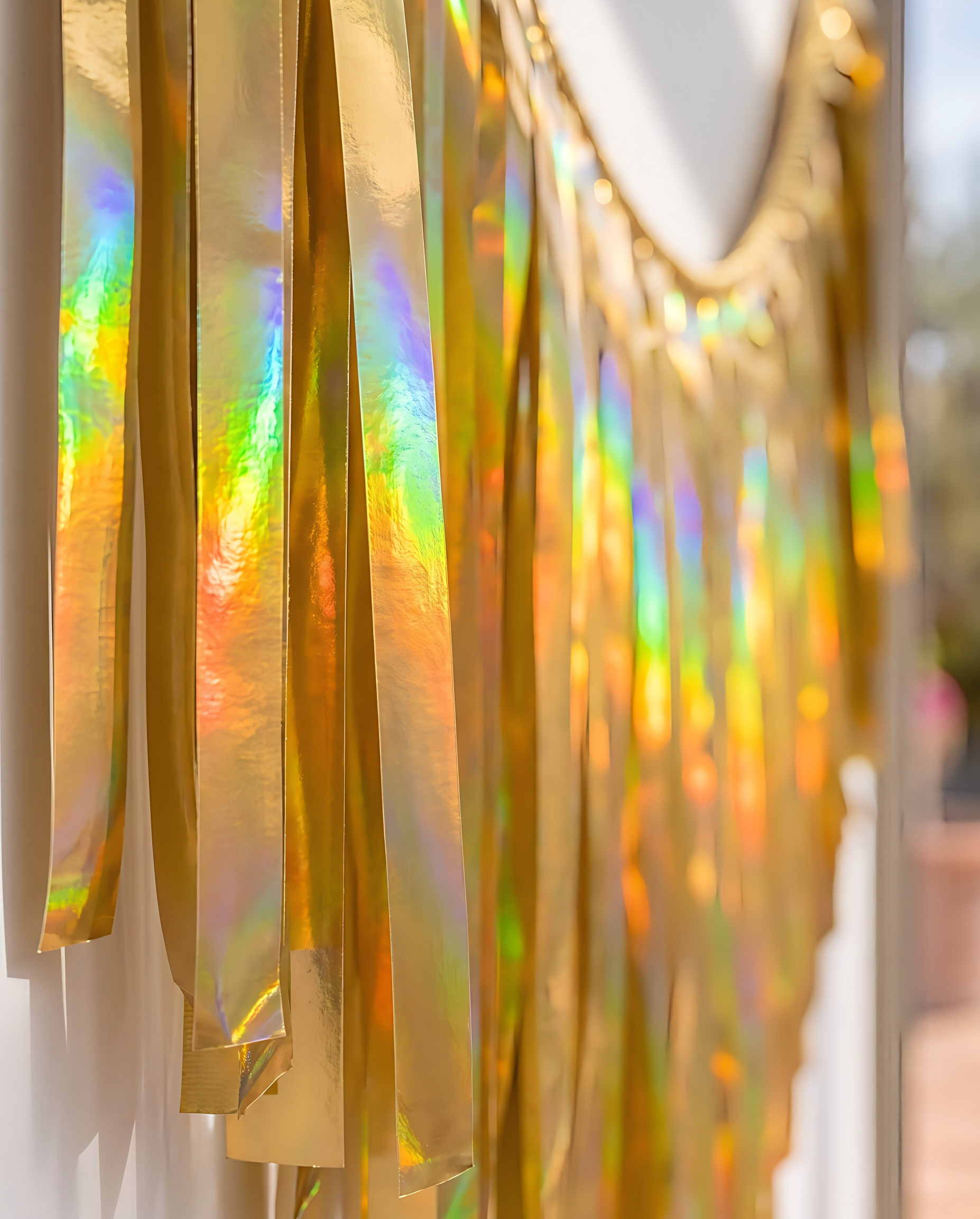 Elegant Gold Single-Layer Fringe Garland Banner